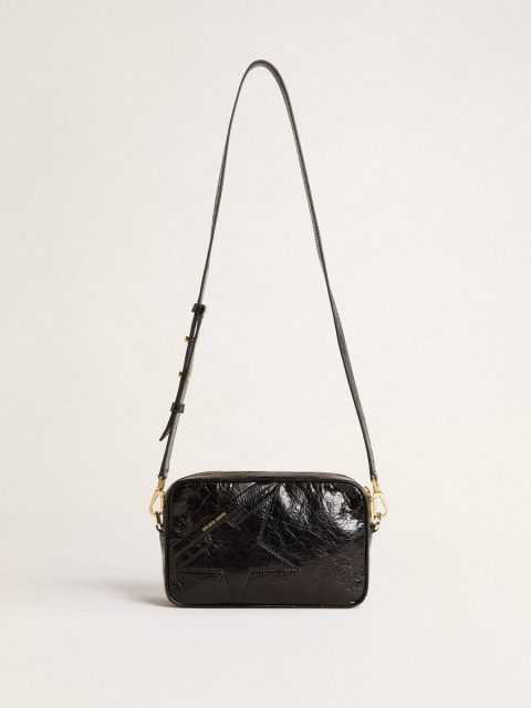 Crossbody Bags Black Golden Goose Women Star Bag In Glossy Black Leather With Tone-On-Tone Star - Image 2