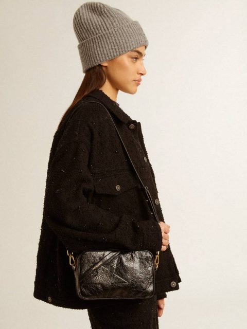 Crossbody Bags Black Golden Goose Women Star Bag In Glossy Black Leather With Tone-On-Tone Star - Image 3
