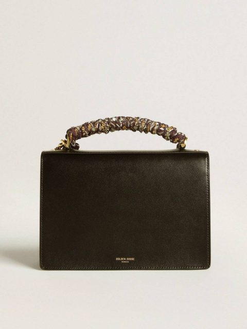 Crossbody Bags Golden Goose Black Venezia Bag In Black Boarded Leather With Scarf And Double Charm Women - Image 3