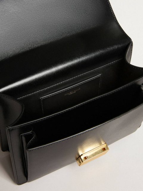 Crossbody Bags Golden Goose Black Venezia Bag In Black Boarded Leather With Scarf And Double Charm Women - Image 4