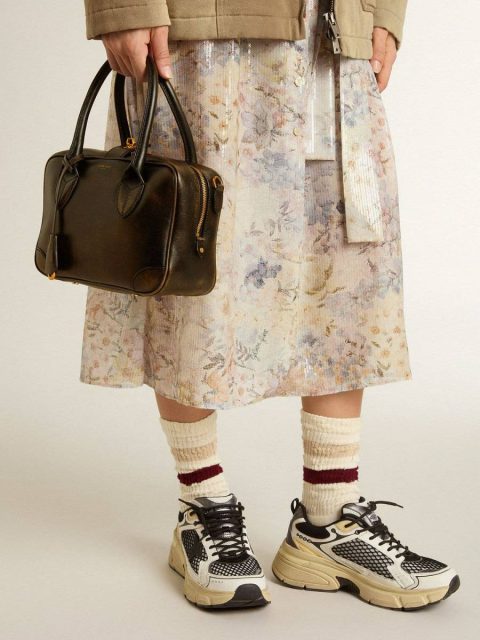 Crossbody Bags Golden Goose Black Vita Bag In Black Distressed Leather With Gold Details Women - Image 3