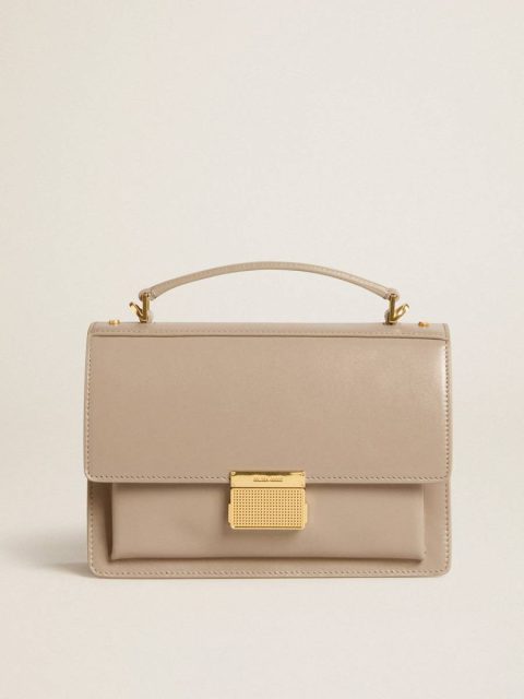 Crossbody Bags Golden Goose Women Venezia Bag In Beige Boarded Leather With Gold Details Beige