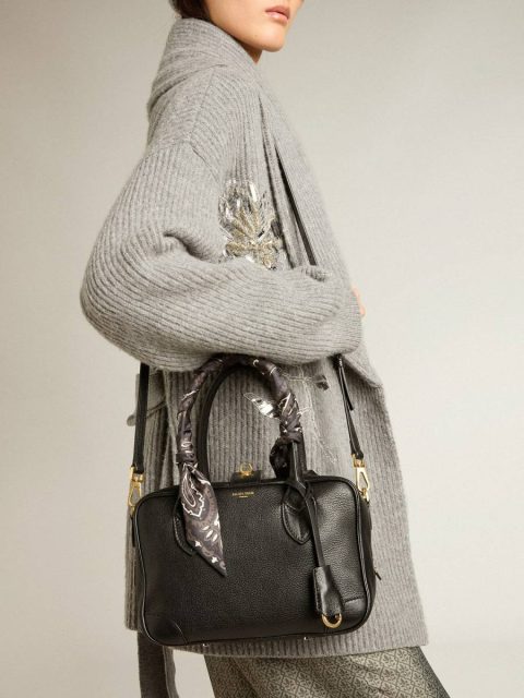 Crossbody Bags Women Black Vita Bag In Black Sheepskin Leather With Gold Details Golden Goose - Image 3