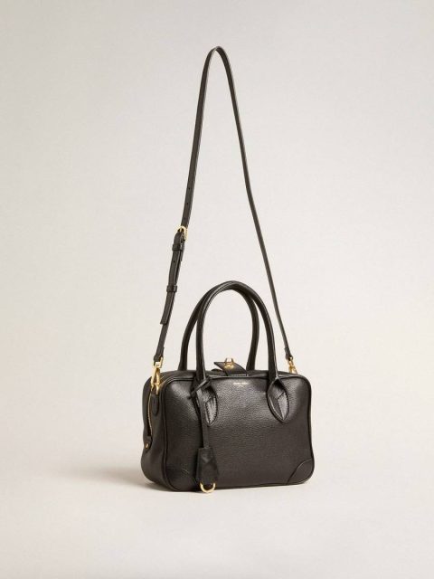 Crossbody Bags Women Black Vita Bag In Black Sheepskin Leather With Gold Details Golden Goose - Image 4
