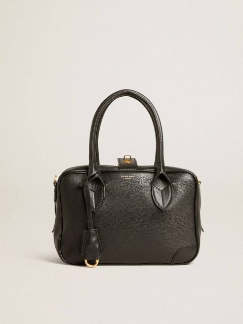 Crossbody Bags Women Black Vita Bag In Black Sheepskin Leather With Gold Details Golden Goose
