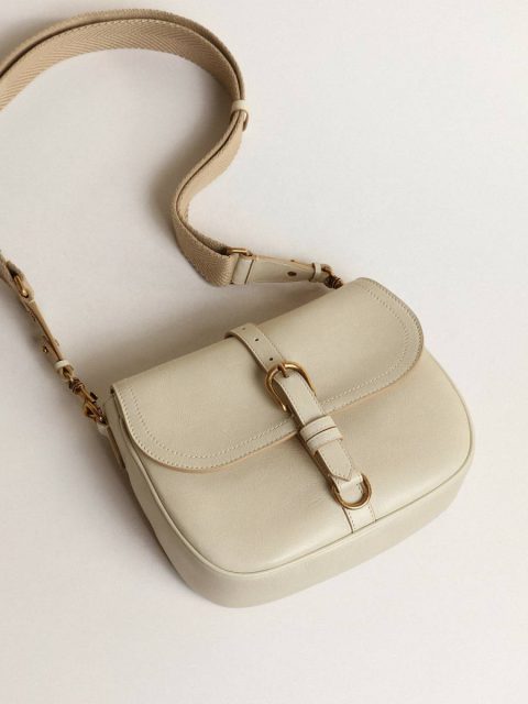 Crossbody Bags Women Medium Sally Bag In Porcelain Leather With Buckle And Contrasting Shoulder Strap Porcelain Golden Goose - Image 2