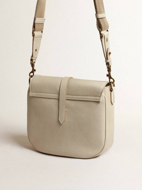 Crossbody Bags Women Medium Sally Bag In Porcelain Leather With Buckle And Contrasting Shoulder Strap Porcelain Golden Goose - Image 5