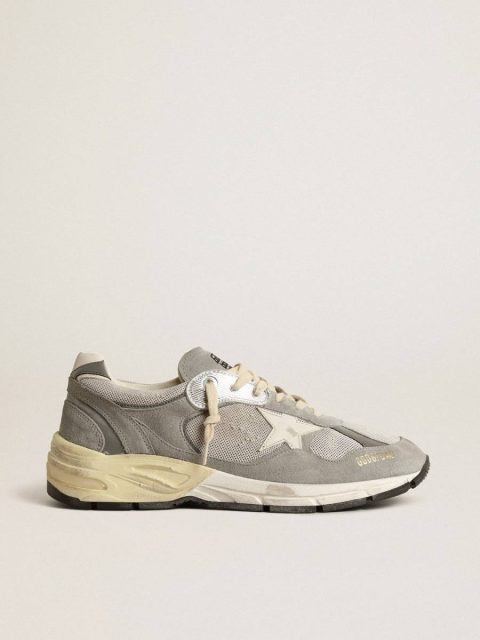 Dad-Star Golden Goose Men Men’s Dad-Star In Suede And Mesh With White Leather Star And Heel Tab