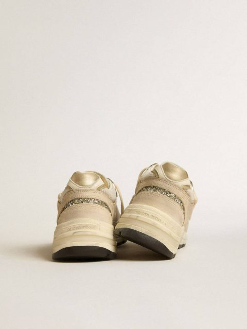 Dad-Star In Pearl Mesh And Suede With Platinum Leather Star And Heel Tab Golden Goose Women Dad-Star - Image 4
