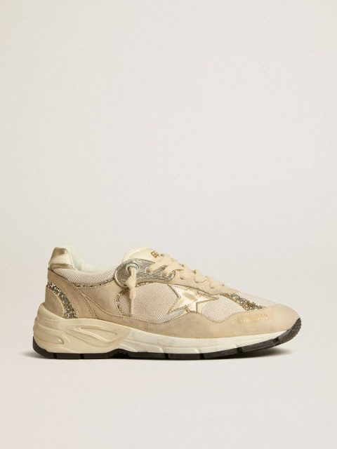 Dad-Star In Pearl Mesh And Suede With Platinum Leather Star And Heel Tab Golden Goose Women Dad-Star