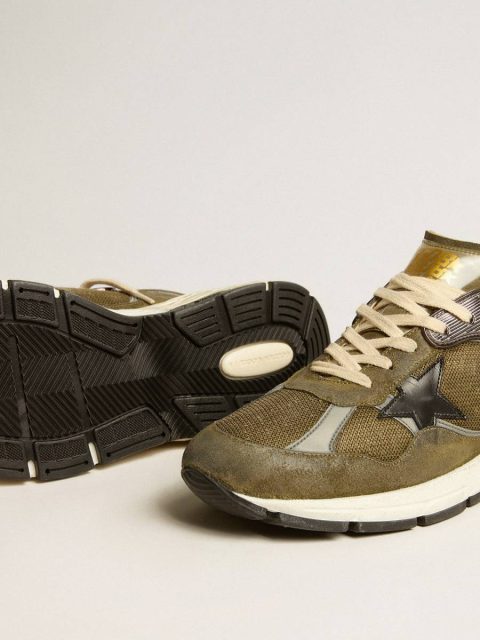 Dad-Star Men Men’s Dad-Star In Suede And Mesh With Black Leather Star And Heel Tab Golden Goose - Image 4