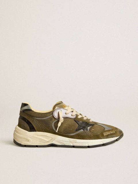 Dad-Star Men Men’s Dad-Star In Suede And Mesh With Black Leather Star And Heel Tab Golden Goose