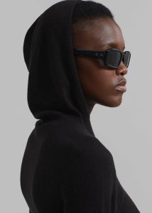 Danae Hooded Knit Top - Black Knitwear Women The Frankie Shop Black - Image 2