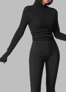 Danae Hooded Knit Top - Black Knitwear Women The Frankie Shop Black - Image 4