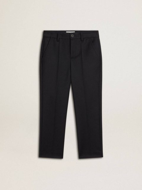 Dark Blue Boys' Dark Blue Wool Pants Bottomwear Selection (4-12 Years) Golden Goose Kids
