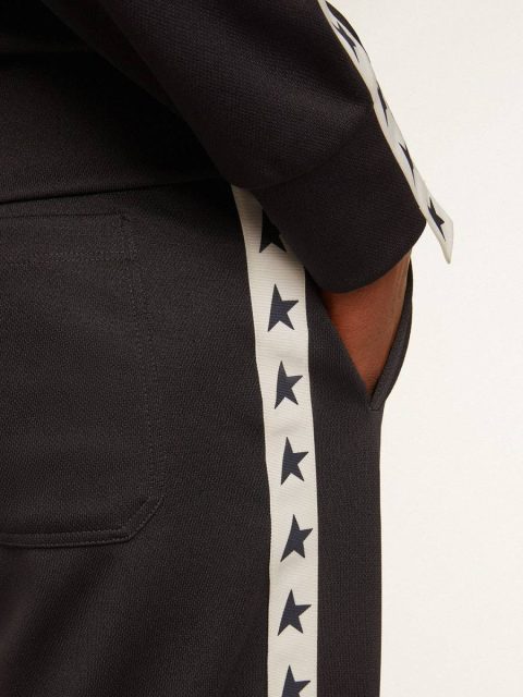 Dark Blue Men Golden Goose Jeans & Pants Dark Blue Joggers With Contrasting Strip And Stars - Image 5