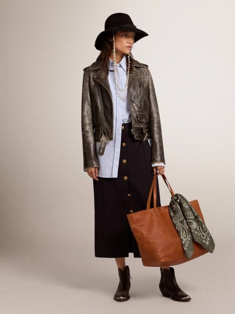 Dark Blue Women Women's Pencil Skirt In Dark Blue Wool With Gold Heraldic Buttons Golden Goose Skirts & Shorts - Image 3