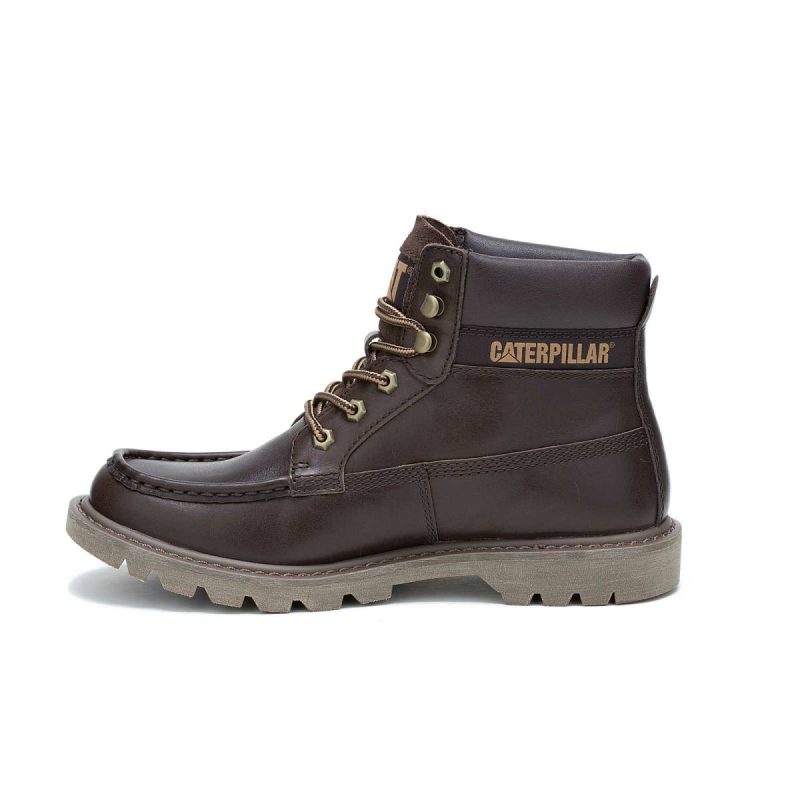 Dark Brown Boots Men Men's Colorado Moc Toe Boot Cat - Image 4