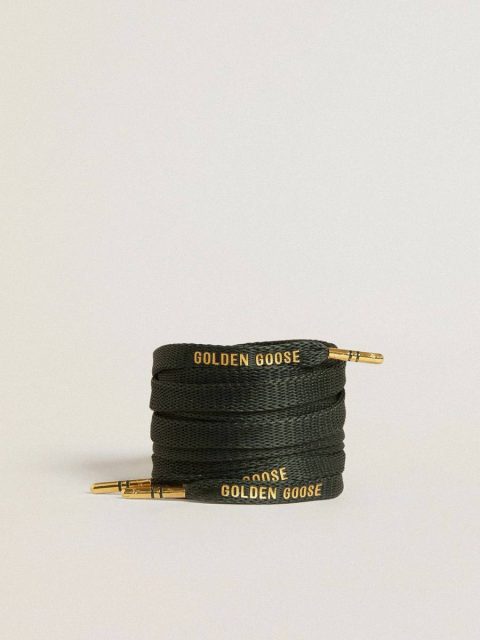 Dark Green Cotton Laces With Contrasting Gold-Colored Logo Dark Green Laces Golden Goose Women - Image 2