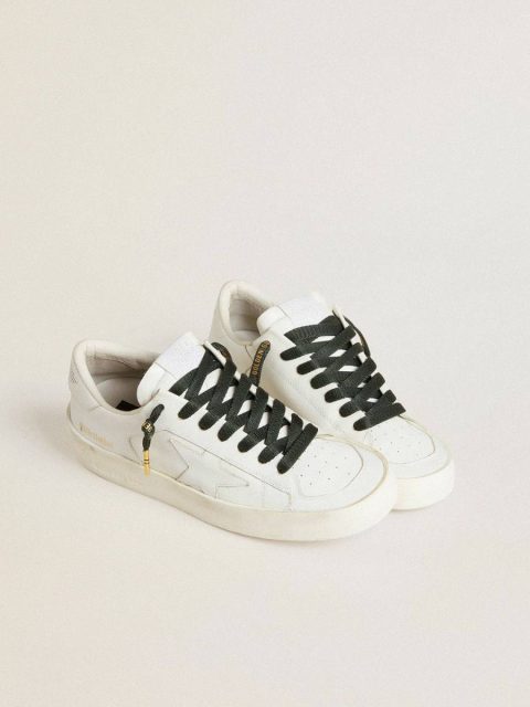 Dark Green Cotton Laces With Contrasting Gold-Colored Logo Dark Green Laces Golden Goose Women - Image 3