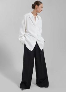 Della Midweight Button Up Shirt - White The Frankie Shop White Women Tops - Image 2