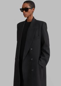 Delphina Long Coat - Black The Frankie Shop Black Women Outerwear - Image 4