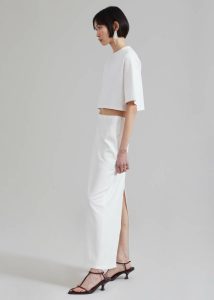 Demi Pencil Skirt - White The Frankie Shop Bottoms Women White - Image 2