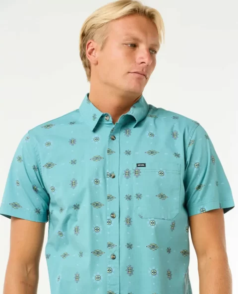 Diamond Micro Short Sleeve Shirt Rip Curl Mens Shirts & Flannels