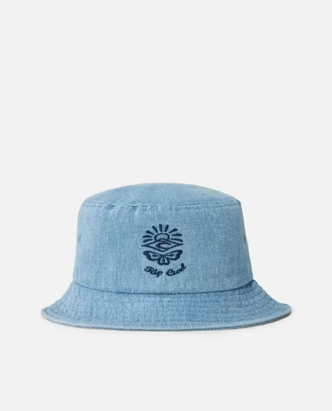 Distressed Denim Bucket Hat Women Rip Curl Hats & Beanies - Image 2