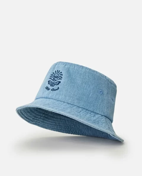 Distressed Denim Bucket Hat Women Rip Curl Hats & Beanies - Image 4