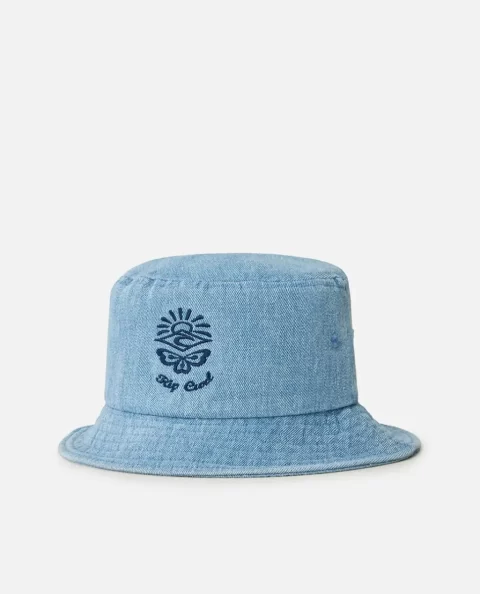 Distressed Denim Bucket Hat Women Rip Curl Hats & Beanies