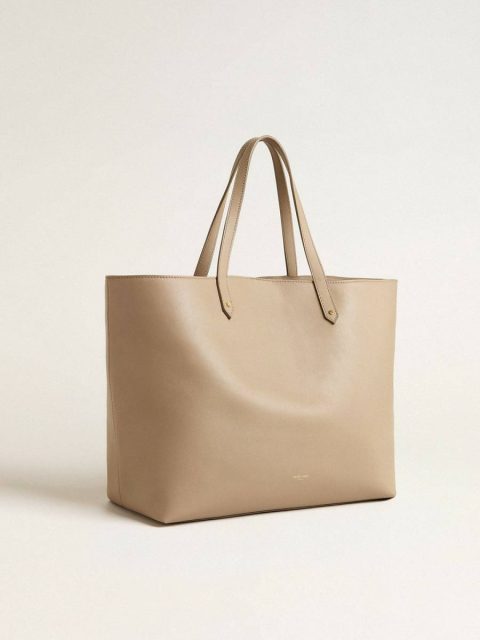 Dove Gray Women Shoulder Bags Golden Goose Dove-Gray Pasadena Bag In Smooth Leather With Gold Logo - Image 2