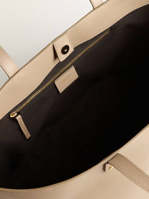 Dove Gray Women Shoulder Bags Golden Goose Dove-Gray Pasadena Bag In Smooth Leather With Gold Logo - Image 5