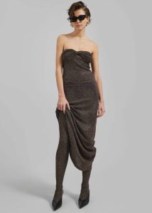 Dresses Black The Frankie Shop Women Beaufille Anise Dress - Black/Gold
