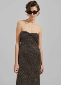 Dresses Black The Frankie Shop Women Beaufille Anise Dress - Black/Gold - Image 5