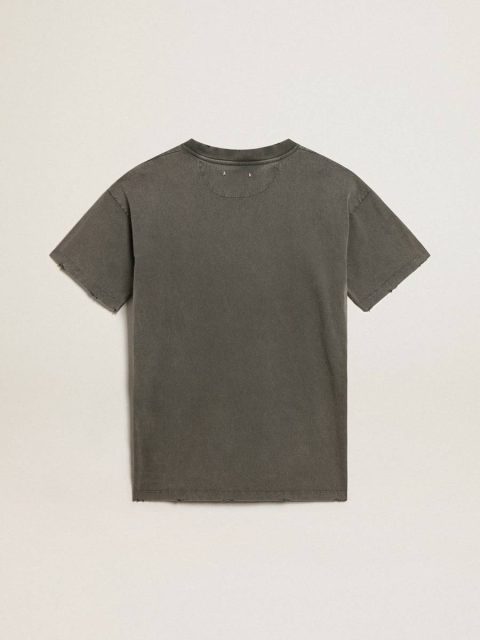 Dresses & Jumpsuits Women's Gray T-Shirt Dress With Distressed Treatment Women Anthracite Gray Golden Goose - Image 5