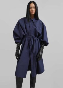 Dresses The Frankie Shop Blue Korben Oversized Shirt Dress - Navy Women