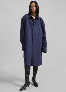 Dresses The Frankie Shop Blue Korben Oversized Shirt Dress - Navy Women - Image 4