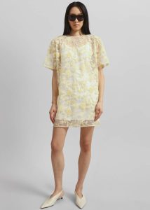 Dresses The Frankie Shop Rotate Flower Beads Boxy Dress - Egret Comb Yellow Women - Image 2