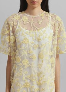 Dresses The Frankie Shop Rotate Flower Beads Boxy Dress - Egret Comb Yellow Women - Image 3