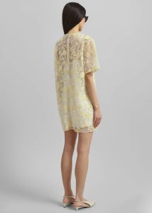 Dresses The Frankie Shop Rotate Flower Beads Boxy Dress - Egret Comb Yellow Women - Image 5