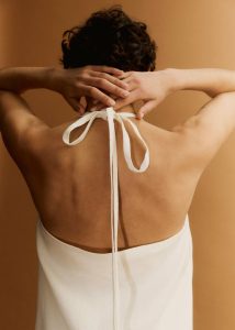 Dresses The Frankie Shop White Matin Twill Halter Mini Dress - Natural Women