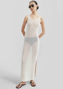 Dresses The Frankie Shop Women White Adrienna Crochet Maxi Dress - White