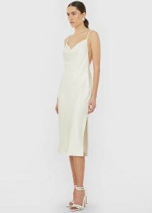 Dresses Women Rotate Satin Midi Slip Dress - Egret White The Frankie Shop - Image 3