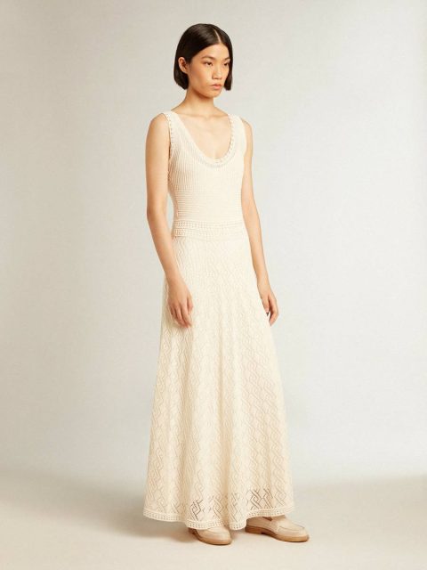 Ecru Women Golden Goose Ecru-Colored Tank Dress Dresses & Jumpsuits - Image 2