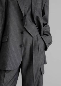 Elise Cargo Trousers - Grey/White Pinstripe The Frankie Shop Grey Women Bottoms - Image 2