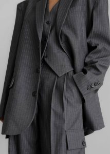 Elise Cargo Trousers - Grey/White Pinstripe The Frankie Shop Grey Women Bottoms - Image 5