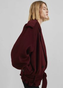 Elys Short Wool Trench - Burgundy Women Outerwear Red The Frankie Shop - Image 3