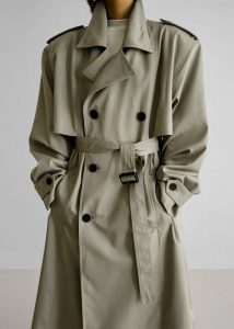 Eugene Trench Coat - Pale Khaki Outerwear The Frankie Shop Women Green - Image 2