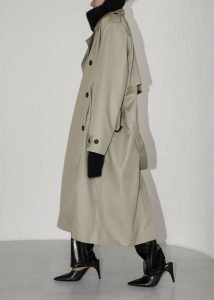 Eugene Trench Coat - Pale Khaki Outerwear The Frankie Shop Women Green